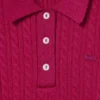 Camisola com gola polo em malha trançada Runway