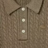 Camisola com gola polo em malha trançada Runway