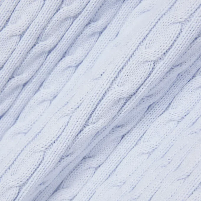 Camisola com gola polo em malha trançada às riscas