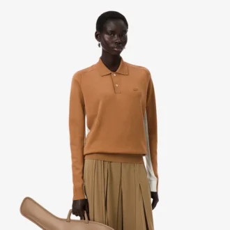 Camisola com gola polo em mistura de lã da coleção Runway