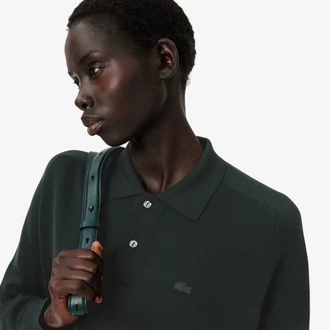 Camisola com gola polo em mistura de lã da coleção Runway