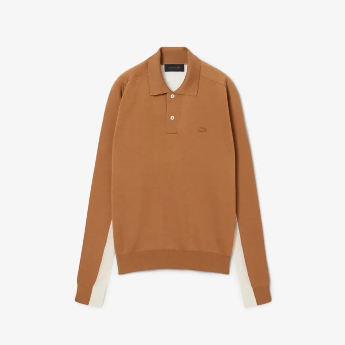 Camisola com gola polo em mistura de lã da coleção Runway