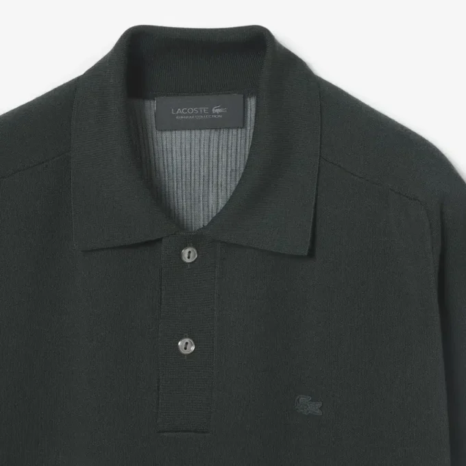 Camisola com gola polo em mistura de lã da coleção Runway