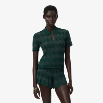 Camisola com gola polo em ponto Pointelle da coleção Runway