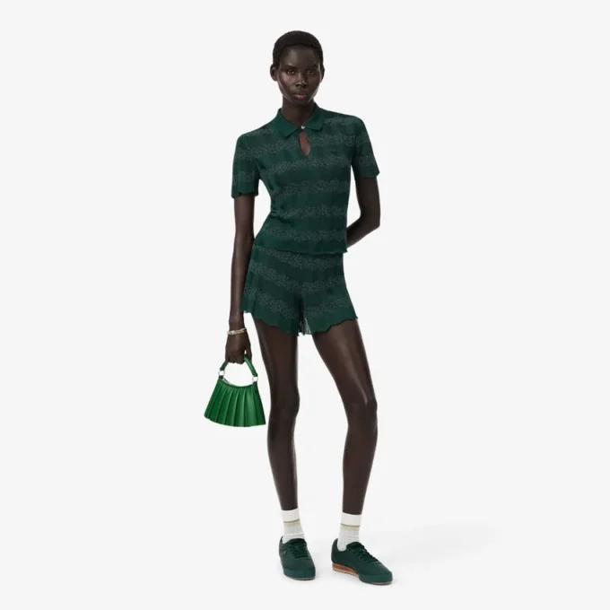 Camisola com gola polo em ponto Pointelle da coleção Runway