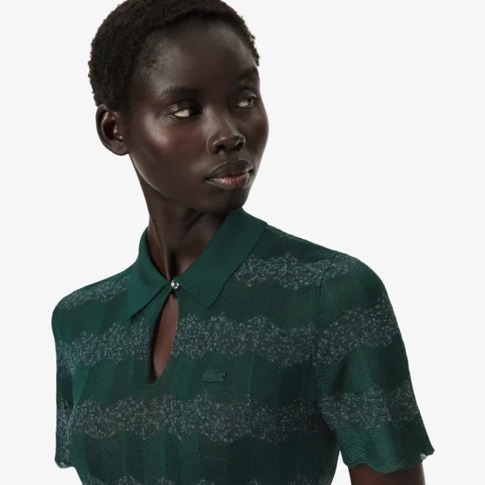 Camisola com gola polo em ponto Pointelle da coleção Runway