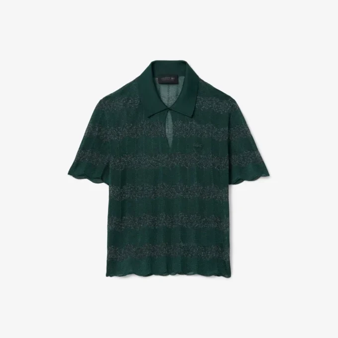 Camisola com gola polo em ponto Pointelle da coleção Runway