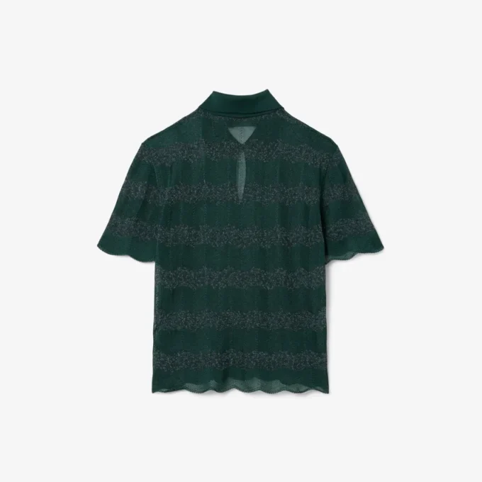 Camisola com gola polo em ponto Pointelle da coleção Runway
