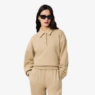 Camisola com gola polo para mulher