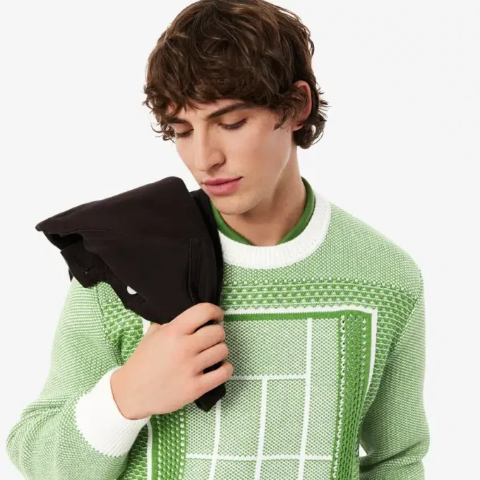 Camisola com padrão de campo de ténis