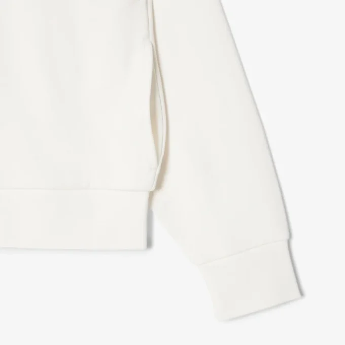 Camisola com zíper e emblema, corte descontraído