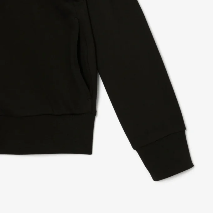 Camisola com zíper e emblema, corte descontraído
