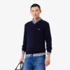 Camisola de algodão com decote em V para homem