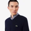 Camisola de algodão com decote em V para homem