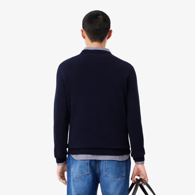 Camisola de algodão com decote em V para homem
