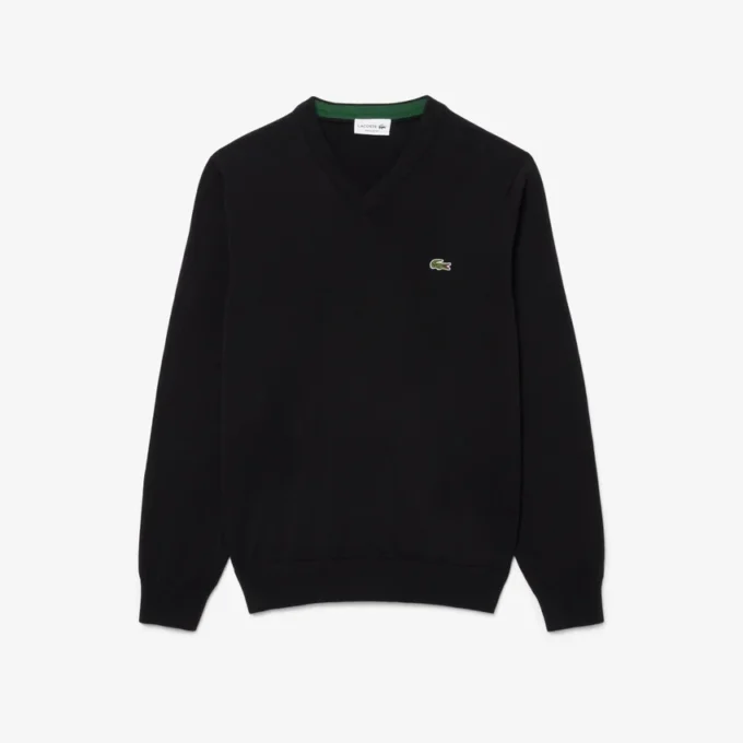 Camisola de algodão com decote em V para homem