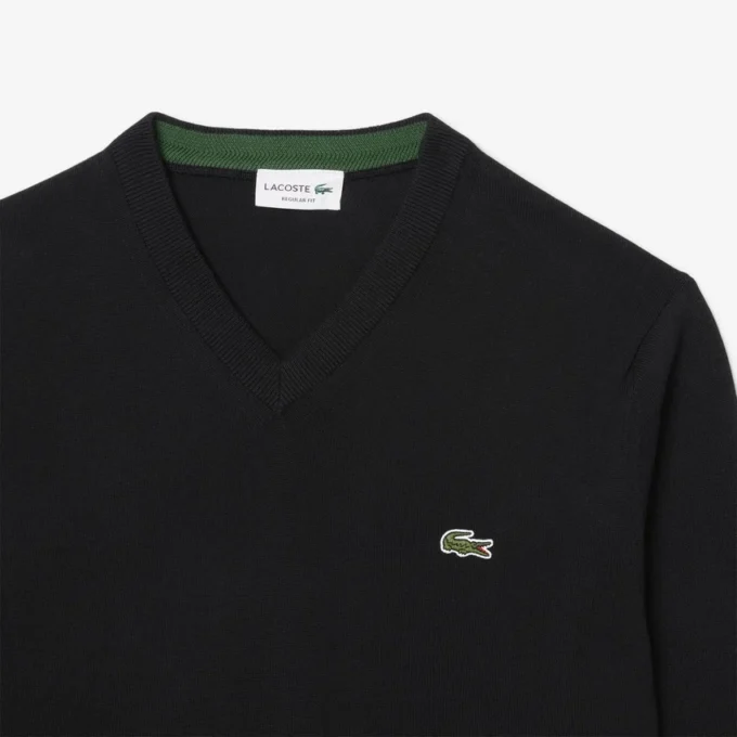 Camisola de algodão com decote em V para homem