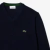 Camisola de algodão com decote em V para homem