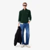 Camisola de algodão com gola alta e fecho para homem