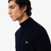 Camisola de algodão com gola alta e fecho para homem