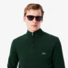 Camisola de algodão com gola alta e fecho para homem