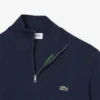 Camisola de algodão com gola alta e fecho para homem