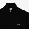 Camisola de algodão com gola alta e fecho para homem