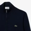 Camisola de algodão com gola alta e fecho para homem