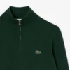 Camisola de algodão com gola alta e fecho para homem
