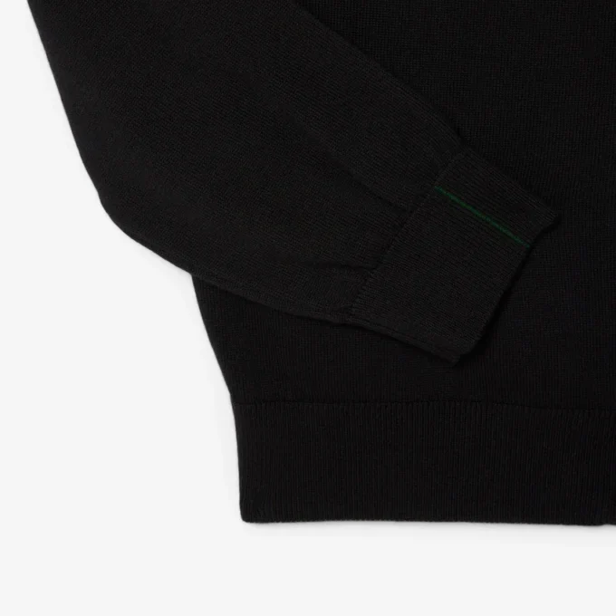 Camisola de algodão com gola alta e fecho para homem