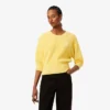 Camisola de algodão com gola redonda