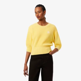 Camisola de algodão com gola redonda