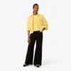 Camisola de algodão com gola redonda