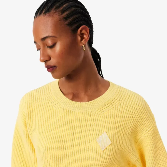 Camisola de algodão com gola redonda