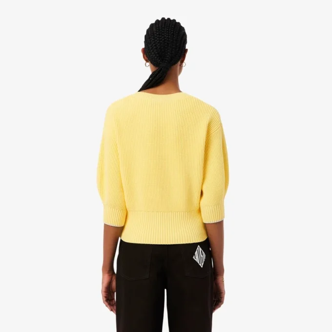 Camisola de algodão com gola redonda