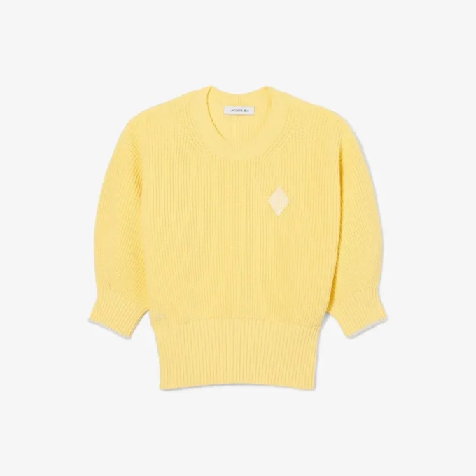 Camisola de algodão com gola redonda
