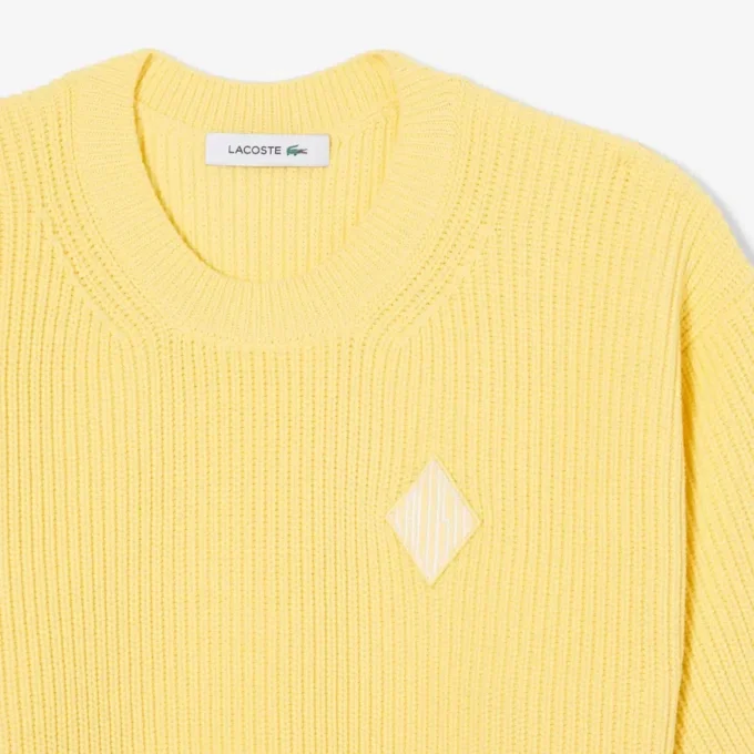 Camisola de algodão com gola redonda