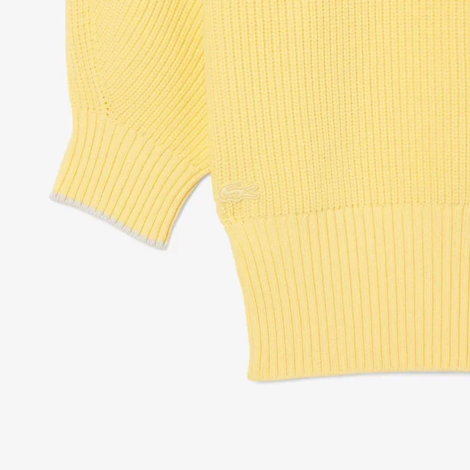 Camisola de algodão com gola redonda