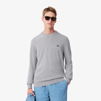Camisola de algodão com gola redonda para homem
