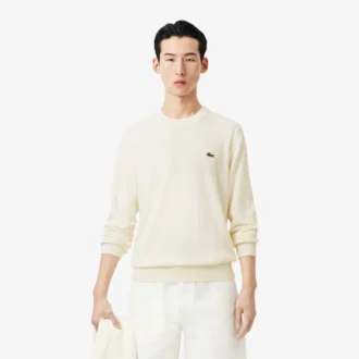 Camisola de algodão com gola redonda para homem