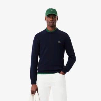 Camisola de algodão com gola redonda para homem