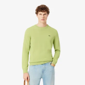 Camisola de algodão com gola redonda para homem