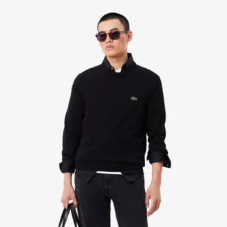 Camisola de algodão com gola redonda para homem