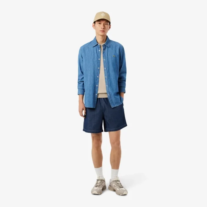 Camisola de algodão com gola redonda para homem
