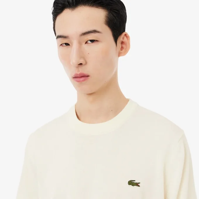 Camisola de algodão com gola redonda para homem