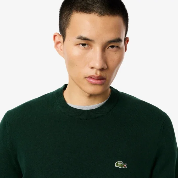 Camisola de algodão com gola redonda para homem