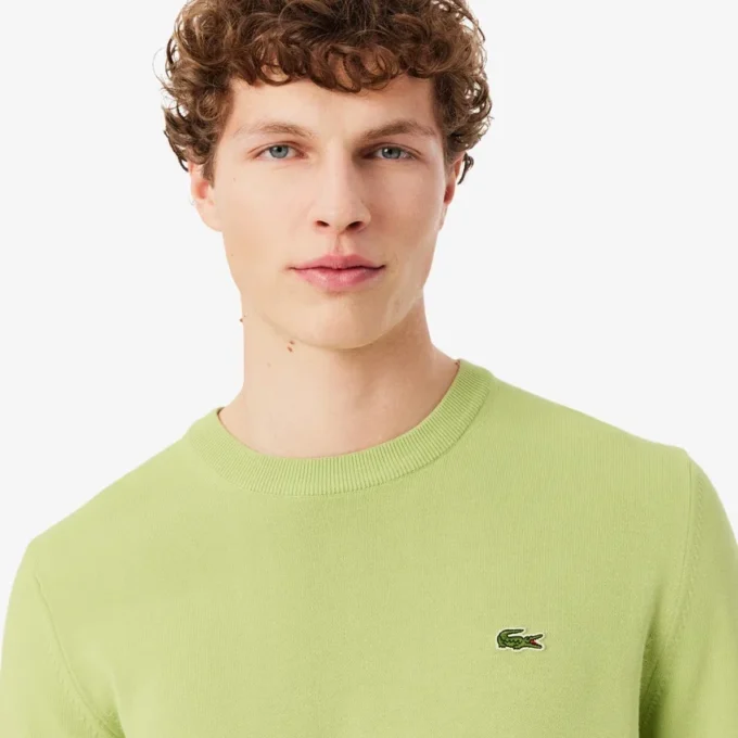 Camisola de algodão com gola redonda para homem