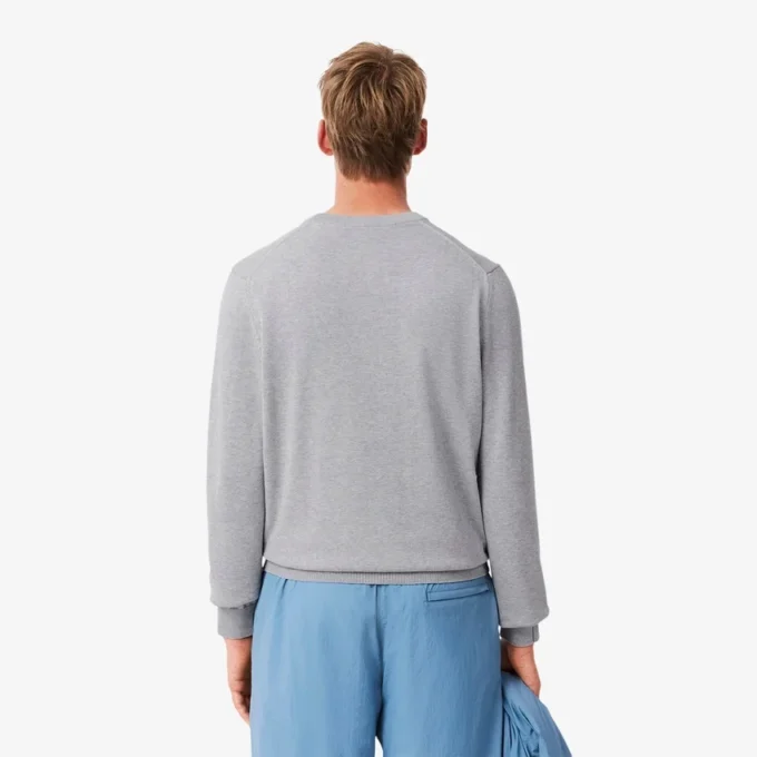 Camisola de algodão com gola redonda para homem