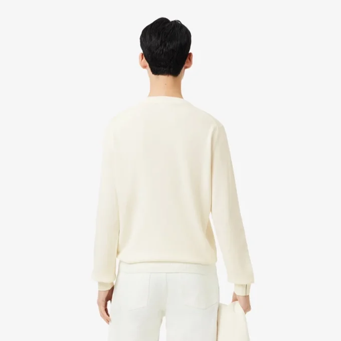 Camisola de algodão com gola redonda para homem