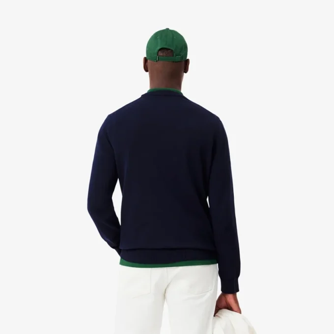 Camisola de algodão com gola redonda para homem